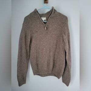 Luca Nobili Wool Blend Quarter Zip Sweater Size M Brown FLAW